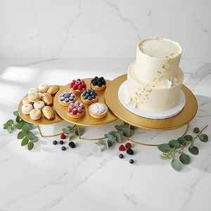 Set of 3 Pcs Half-circle Nesting Metal Cake Stand Set Dessert <b>Table</b> Display Perfect for Baby Shower Weddings <b>Birthday</b> Cake stand - Product Image 2