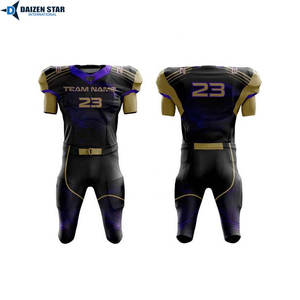 Uniforme de football américain respirant, anti-transpiration, antibactérien, grande taille, en spandex/polyester, manches courtes, UPF 50 - Product Image 1