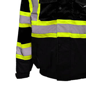 Custom Men's Hi-<b>Visibility</b> Workwear <b>Jacket</b> Windproof Waterproof Breathable CE Certified <b>Softshell</b> Fleece Lining Needle Detection - Product Image 5