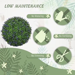 2 Bolas de Topiario de Lavanda de 16.5 Pulgadas, Plantas Artificiales de Seda para Interiores y Exteriores, Decoración del Hogar, Temática Artística, Topiarios de Graduación - Product Image 5