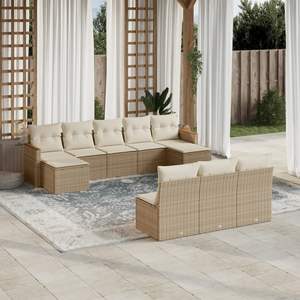 Conjunto de Sofás de Jardín en Beige y Blanco Crema - Product Image 1