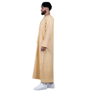 2025 Traditional Muslim Casual Long Sleeve Islamic Clothing Saudi Oman <b>Men</b> <b>Thobe</b> Quality Arabic Dubai Cotton <b>Men's</b> Jubba - Product Image 3