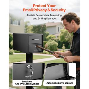 Cassetta Postale Robusta Anti-Manomissione e Antifurto, Montaggio su Palo, Magnetica, Resistente alle Intemperie, Chiudibile a Chiave per Uso Esterno - Product Image 2