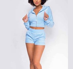 Wholesale High Quality Collarless Blank Short Sleeve Velvet Digital Plain Dyed Eco-Friendly Quick Dry Two Piece <b>Set</b> Women Casual - Product Image 4
