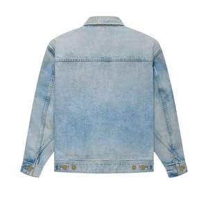 <b>Denim</b> <b>Jacket</b> Customizable Button Closure OEM Service High Quality 100% Cotton Solid <b>Hooded</b> Jeans <b>Jacket</b> - Product Image 2