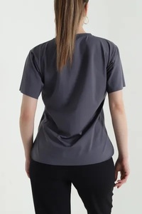 T-shirt à col roulé à manches courtes pour femme EVER GLOW, couleur unie, coupe classique, décontracté, 100% coton, 220g, respirant, anti-UV, séchage rapide - Product Image 6