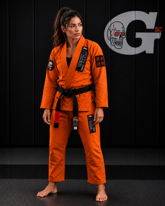 Women's <b>Orange</b> BJJ Kimono Regular Fit 100% Cotton Durable Jiu Jitsu Gi withcustom embroidery and Logo Patches - Product Image 1