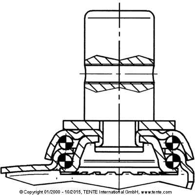 Steel Sheet Roll 2470DIK125R05-28 Swivel Caster, Housing Made of Steel Sheet