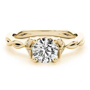 IGI Certified Round Cut Lab Grown Diamond Leaf Twist <b>Solitaire</b> Engagement Wedding <b>Ring</b> 10K 14K 18K Gold 925 935 <b>Silver</b> - Product Image 2