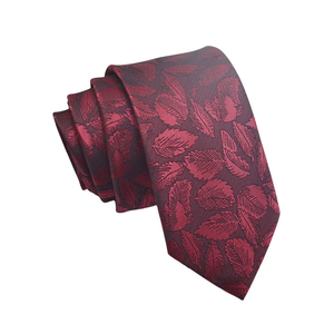 Corbatas de Seda Rojas de Lujo para Hombre, con Diseño Floral Jacquard de Puntos, 8cm, Accesorios para Camisa y Traje de Uso Diario - Product Image 4