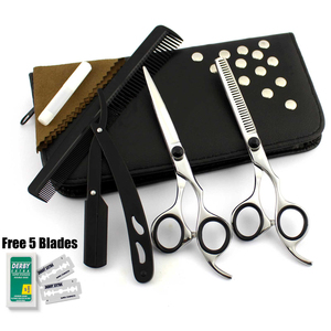 ชุดอุปกรณ์ตัดผม SHAVE EDGE ครบชุด ขายเป็นเซ็ต ผลิตจากเหล็กคาร์บอนปากีสถาน กรรไกรตัดผมคมกริบ 32 ฟัน สำหรับคนถนัดขวา - Product Image 1