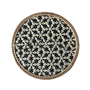High Quality <b>Round</b> Boho Rattan <b>Placemat</b> Wicker Rattan <b>Placemats</b> Wholesale Price from Vietnam Factory - Product Image 2