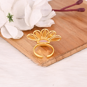 แหวนทองเหลืองประดับพลอยคาลซิโดนีรูปดอกกุหลาบทำมือเครื่องประดับทองเหลืองสุดเก๋สำหรับสตรี - Product Image 5