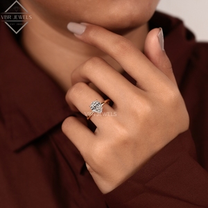 Anillo Solitario de Diamante Redondo en Oro Amarillo con Engaste Alto, Joyería de Compromiso, Regalo para Mujer, Diseño de Lujo - Product Image 5