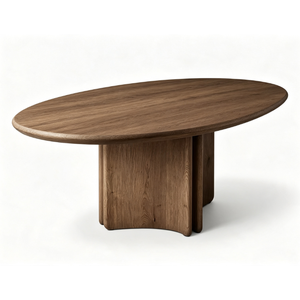 Modern Scandinavian Wood Oval <b>Dining</b> Table Set with Solid Back <b>Chairs</b> for Home <b>Dining</b> Room Furniture - Product Image 6
