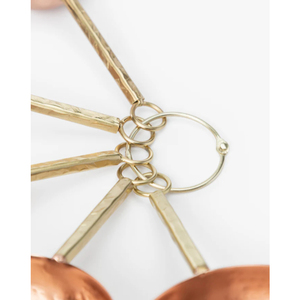 Designer Handcrafted Measuring Cups And Spoon Set <b>Copper</b> Made Spoon With Brass Material <b>Handle</b> Gold Color 4 Piece Set Avvailable - Product Image 5