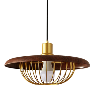 Lámpara Colgante de Techo de Metal Negro Mate y Madera, Diseño Industrial Vintage de Jaula Abierta, Portavelas Mini, en Venta - Product Image 2