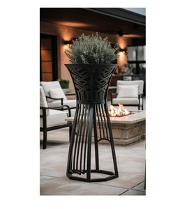 Jardinière en métal avec support, bac à plantes surélevé moderne pour terrasse, balcon, patio extérieur, décoration paysagère - Product Image 1