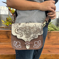 2024 plus récent Laser gravure peau de vache sacs à bandoulière pour femmes Western tendance mode daim cuir luxe concepteur sacs à main