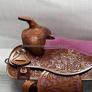 Diseño único Vintage Western Barrel Racing Saddle Pleasure Trail Adult Horse Saddle Western Trail Horse Saddle con multicolor - Product Image 3