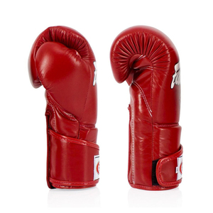 Guantes de Boxeo Fairtex Originales de Fábrica OEM, Rojos y Blancos, de Cuero, Cómodos, Ligeros, con Agarre Firme - Product Image 3