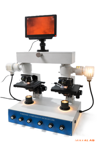 Microscope d'analyse forensique avec écran numérique, système optique à double vue, microscope d'analyse de balles et de fibres pour laboratoire d'expériences criminelles - Product Image 2