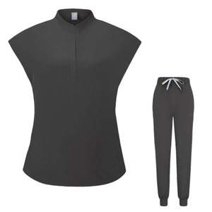 Nouveaux uniformes d'hôpital respirants en rayonne tissée, blouses médicales zippées unisexes, pantalons d'infirmière à manches courtes avec logo personnalisé - Product Image 4