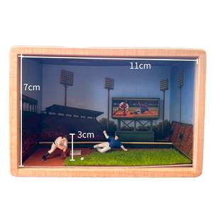 Figurines miniatures en résine de sport de baseball, vente directe d'usine 2026-0122, décoration pour maison de poupée - Product Image 1