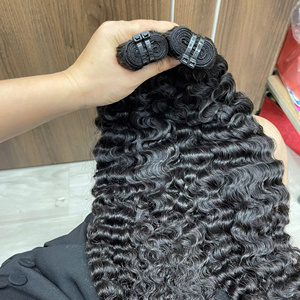 Extensiones de cabello natural color marrón, cabello rizado birmano al vapor, listas para enviar, cabello vietnamita virgen. - Product Image 2