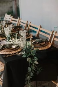Bohemian Black <b>Tablecloth</b> for Home Hotel Restaurant Handmade Kitchen Table Decor Cloth Washed Cotton <b>Tablecloth</b> - Product Image 2