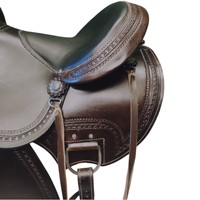 Selle de cheval Western de course de baril en cuir véritable de qualité supérieure pour adulte, avec arceau en bois et quincaillerie SUS304, toutes options de siège