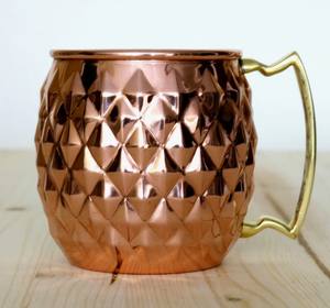 Mug à Moscow Mule en cuivre pur, finition martelée, luxe moderne, grande capacité, mug à bière - Product Image 5