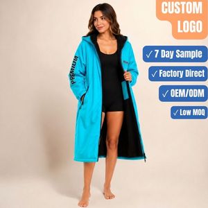 Custom Logo Sherpa Lined Waterproof Long Swim Team Sports Coat Full Zip Hood OEM Wholesale - Product Image 1