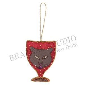 Tissu d'arbre de Noël perlé écologique fait à la main brodé personnalisé ornement en gros avec étoile de cheval de mer de voiture de chameau - Product Image 4