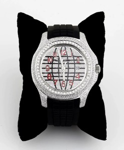 Reloj unisex de lujo de acero inoxidable, caja redonda de 41 mm, cristal de zafiro, esfera analógica, correa de silicona, movimiento de cuarzo, luminoso - Product Image 3