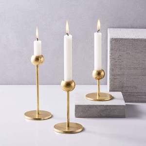 Ensemble de porte-bougies coniques en métal massif, support décoratif pour bougies pour la décoration de table de mariage - Product Image 1