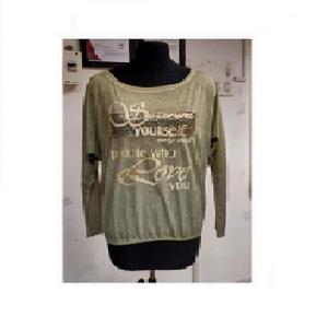 Venta caliente elegante mujer verano Casual Tops algodón poliéster camiseta con logotipo frontal de punto a granel para la exportación - Product Image 5