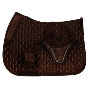 Tapis de selle de dressage matelassé marron foncé, numnah équestre, rembourrage polyester, coque en coton pour l'entraînement, la compétition et l'équitation - Product Image 1