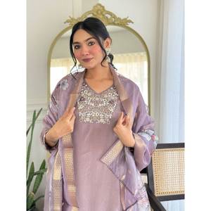 Hermosa parte superior e inferior de ropa de fiesta con Conjunto elegante de tamaño Dupatta XL - Product Image 4