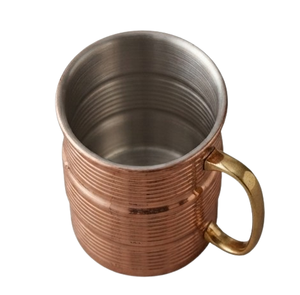 Ribbed Design Shiny Polished Drinkware Personalized Pure <b>Copper</b> <b>Mug</b> Handcrafted Durable Kitchenware <b>Mug</b> - Product Image 3