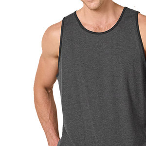 Oem Service Men's Tank Top Knitted Breathable Lightweight Customized Printing Polyester Cotton Gym Workout Yoga Fitness - Product Image 4