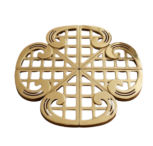 Juego de Salvamanteles Metálicos con Diseño de Flor Dorada, Resistentes al Calor, Salvamanteles de Trébol de Cuatro Hojas, Decoración para Mesa de Comedor - Product Image 2