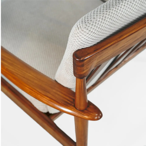Sofá Moderno de Madera de Teca de 3 Plazas, Tapizado, para Sala de Estar, Muebles de Madera Sólida - Product Image 5