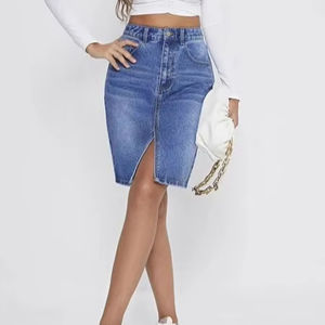 2026 HSI Trending Acid Wash Distressed Bottom Denim With A Classic Belt Multi Pockets Fancy Style Front Zip Fly Button Closure - Product Image 1