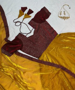 Kurti moderne Fendi brodé avec sequins et dupatta, tenue décontractée, prix de gros, vêtement ethnique, coton jaune multicolore - Product Image 5