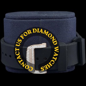 Reloj Deportivo de Moda para Hombre con Movimiento de Cuarzo y Diamantes de Moissanita Personalizados, Correa de Goma Negra, Regalo de Cumpleaños para Hombre - Product Image 4
