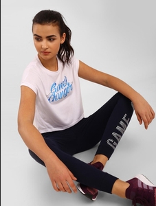 Camiseta Corta Blanca para Mujer, Cuello Redondo, Sin Mangas, Algodón Jersey, Transpirable, Informal, con Estampado de Letras y Logotipo Frontal - Product Image 2