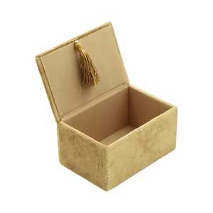 B.H CRAFTS Caja de Joyería Rectangular de Terciopelo Bordada con Cuentas Navideñas, Diseño Floral, Elegante Decoración Navideña para el Hogar, Almacenamiento - Product Image 5