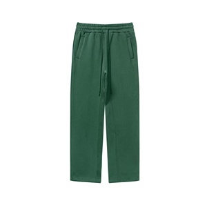 Wholesale Men Lightweight Casual 100% Cotton Canvas Wide Leg Custom Fleece Track Jogger Sweatpants Relaxed Fit Breathable - Product Image 4