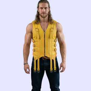 Chaleco de Motocicleta de Cuero Vacuno Auténtico de Primera Calidad, Resistente al Viento y Transpirable para Uso Diario, Chaqueta de Motociclista de Larga Duración para Hombre - Product Image 1